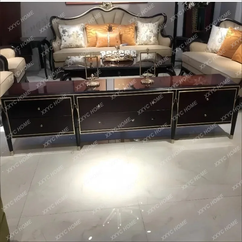 XX Light luxury neoclassical solid wood simple TV cabinet  living room locker storage floor cabinet