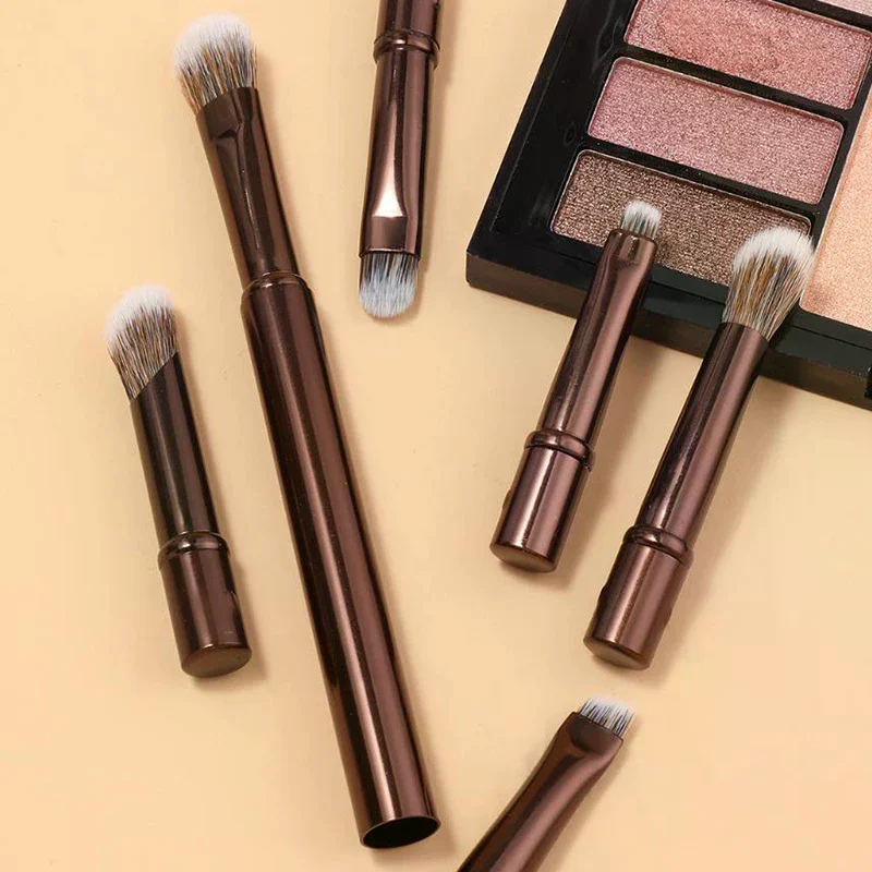 6Pcs Mini Travel Makeup Brushes Set With Box Portable Cosmetic Powder Foundation Concealer Brushes Makeup Tools