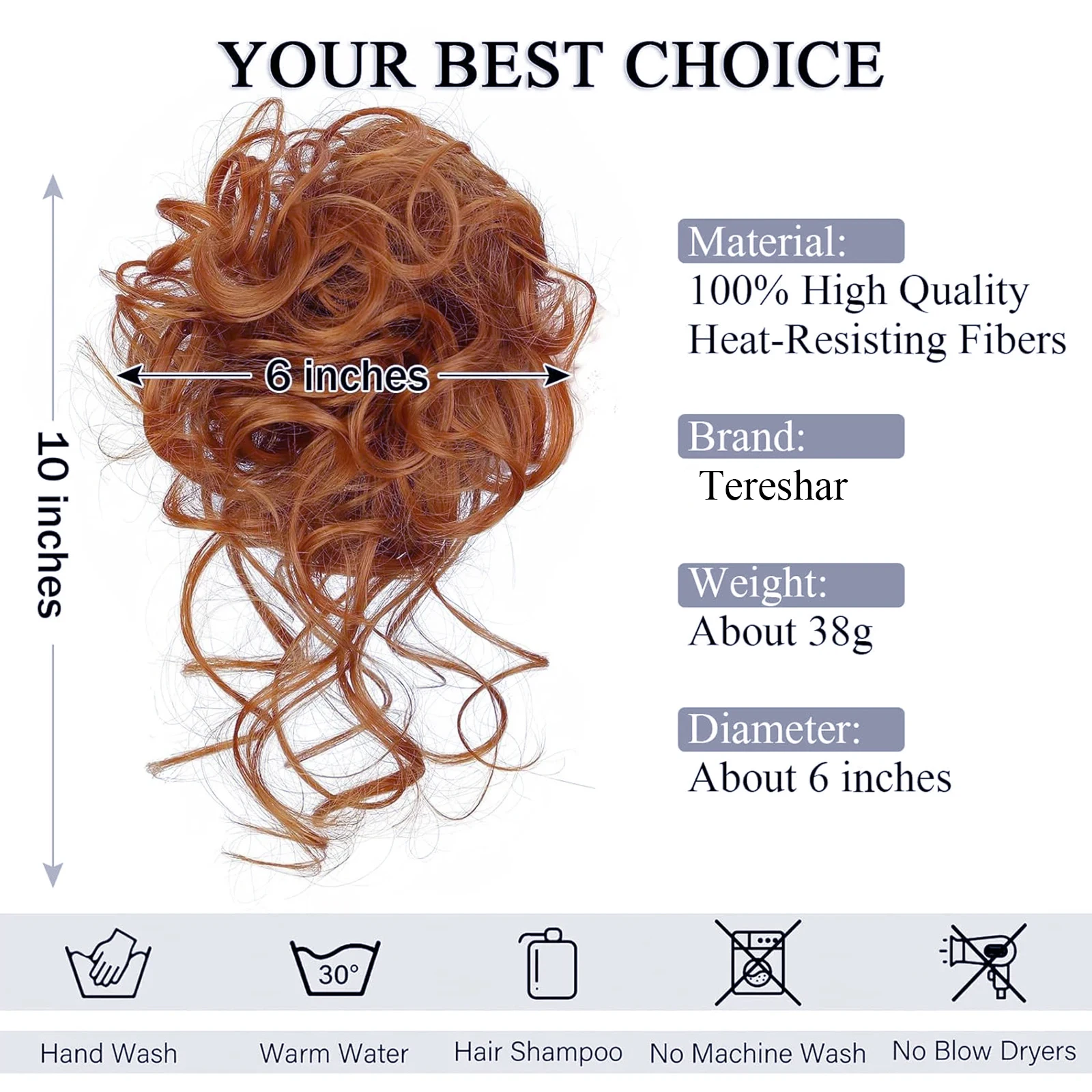 Syntetyczny roztrzepany kok, roztrzepany kok do włosów dla kobiet Tousled Updo Bun Wavy Curly Chignon Ponytail Hairpiece dla D