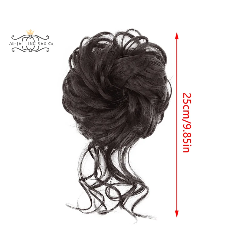 Extensions de Chignon synthétiques bouclées et longues, chouchous élastiques et moelleux, pièces de cheveux pour femmes