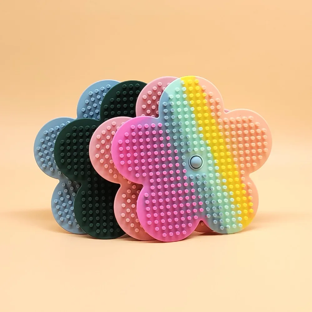 Nieuwe Bloem Vorm Sensorische Activiteit Board 18 Strings Stress Verlichting Fidget Pad Speelgoed Siliconen Autisme Sensorische Producten Voor Kinderen 3