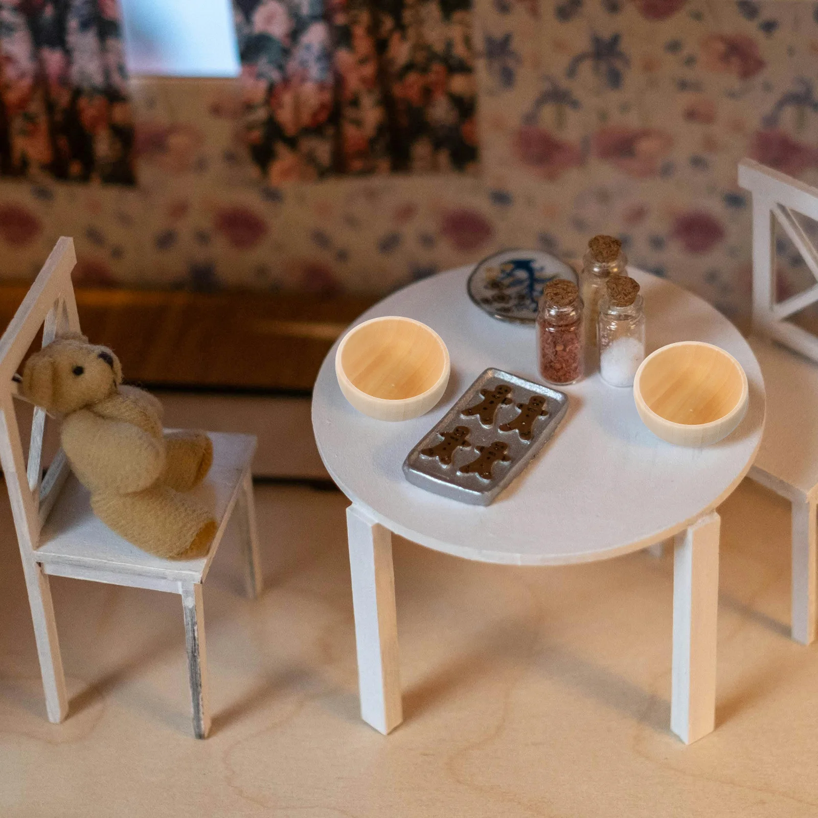 

4Pcs Wooden Bowls Mini Natural Wood Bowl Set Unfinished DIY Supplies Creative Craft Accessories for and Home Decor