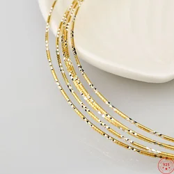 S925 Sterling Silver Charms Necklace for Women Men Double Colors 1.5m Laser Cut Starry Sky Snake Bone Chain Collars Wholesale