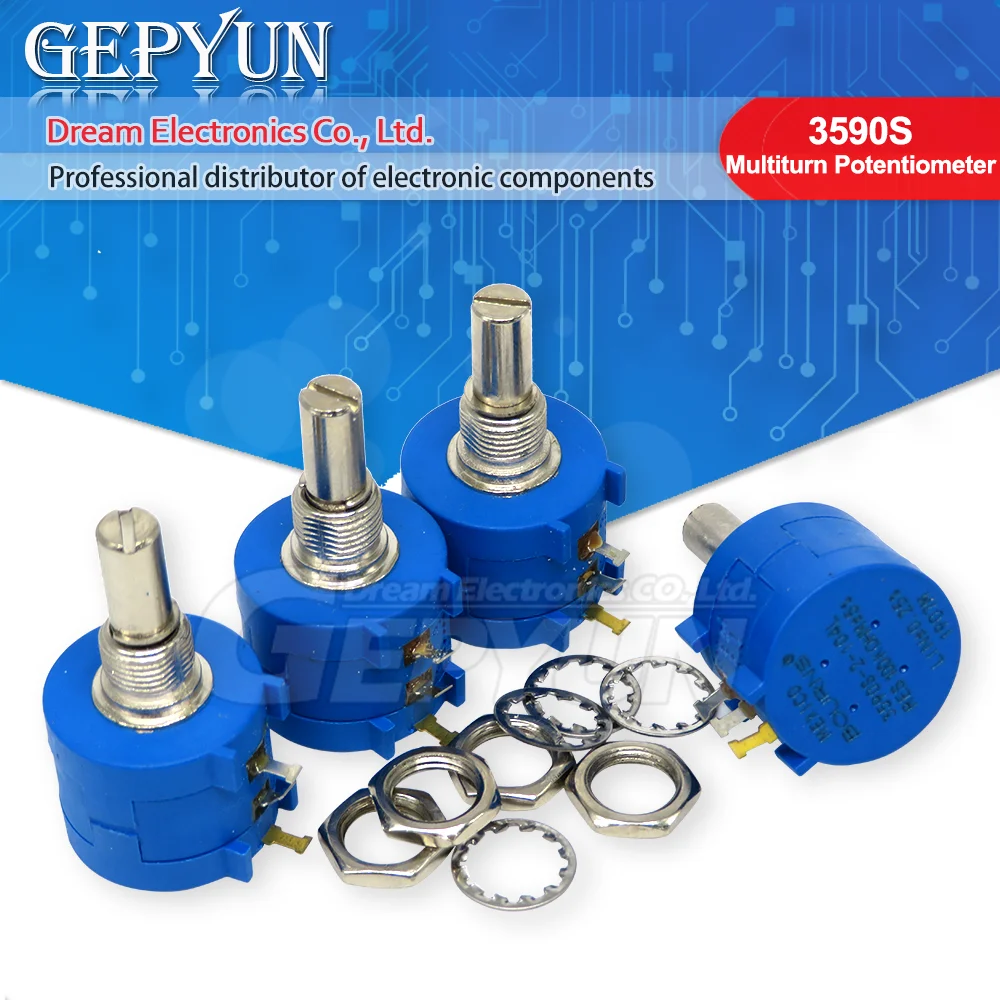 1pcs 3590S multiturn potentiometer 1K 2K 5K 10K 20K 50K 100Kohmprecision potentiometer adjustable resistance 3590 100R 200R 500R