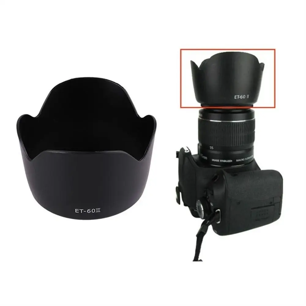 

Photogarphy 75-300MM II Lens Hood 90-300MM et60ii For Canon Lens Hood Reversible ET-60 II Camera Hood for Canon 55-250MM