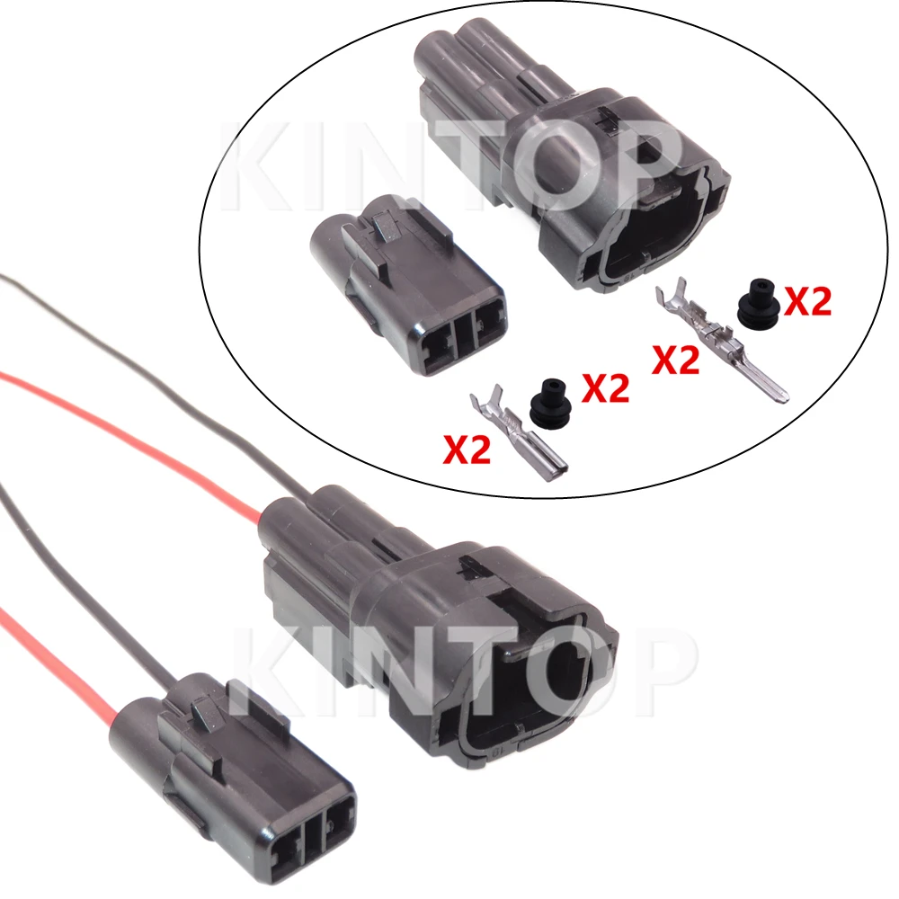 1 Set 2 Pins 6187-2802 6180-2452 AC Assembly Auto Reversing Radar Connector with Wires Car Oxygen Sensor Waterproof Sockets