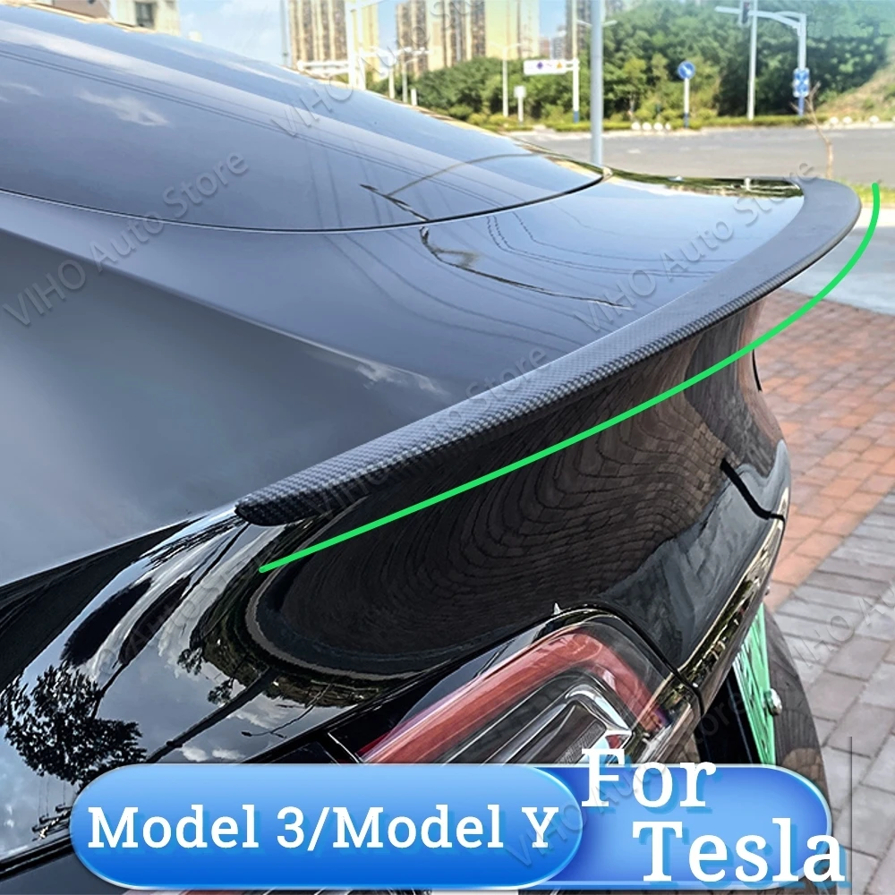 For Tesla Model 3 2017-2023 Model Y 2020-2023 Car Rear Spoiler Trunk Roof Lip Tail Wing ABS Spoiler Tuning Body Kit Trim Tuning