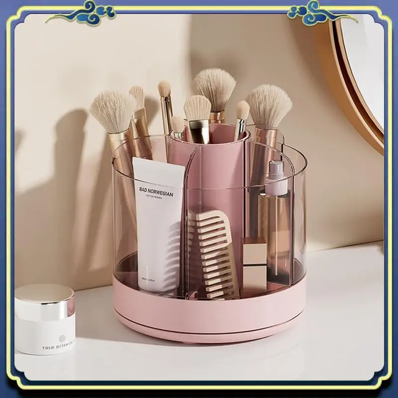 

Latest Rotating Pencil Organizer 6 Compartments 360° Turntable Detachable Cosmetics Storage Box Round Revolving Makeup Brush