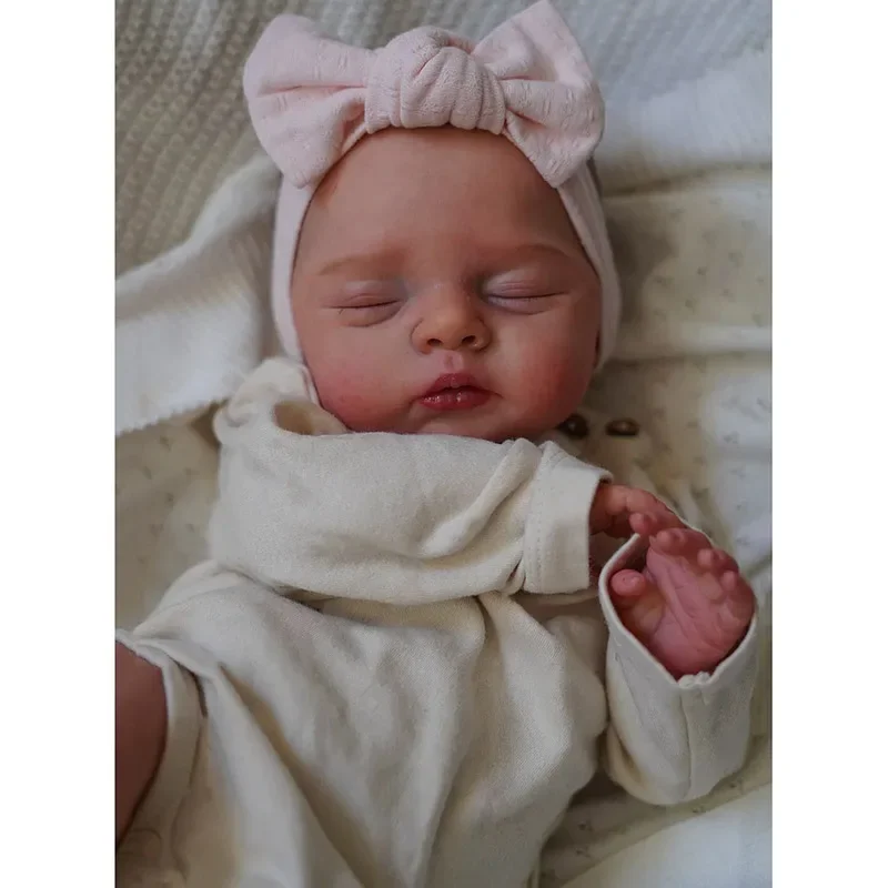 

Reborn Bebe Doll Irys Handmade 3D Skin Multiple Layers Painting Collectible Lifelike Art Doll With Draw Hair 18''