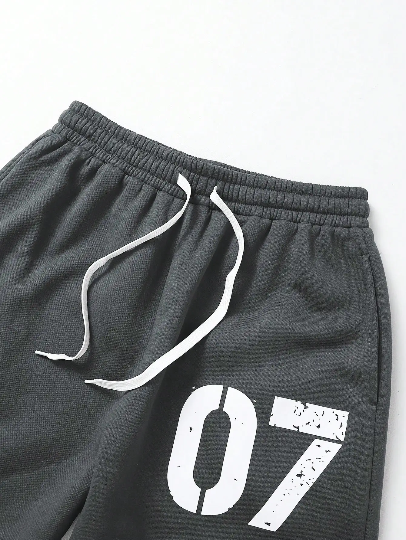 Men's Casual Street Hip Hop Elastic Waist Numeric 07 Print Sweatpants, Autumn/Winter sm25081225688139221