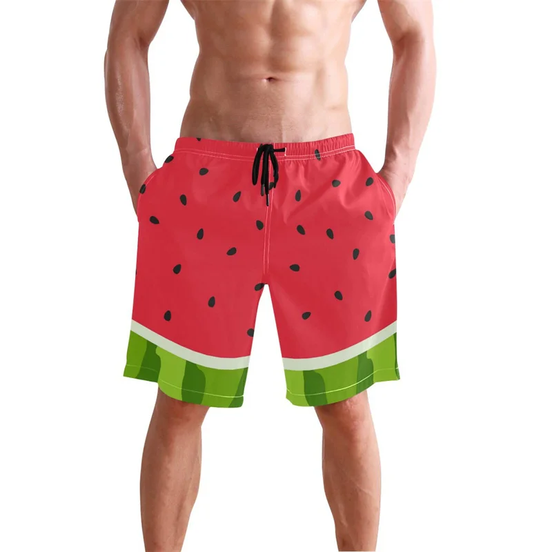 Summer Harajuku New 3D Watermelon Printing Beach Shorts Strawberry Graphic Swimming Trunks Men Fashion Hawaiian Y2k Board Shorts