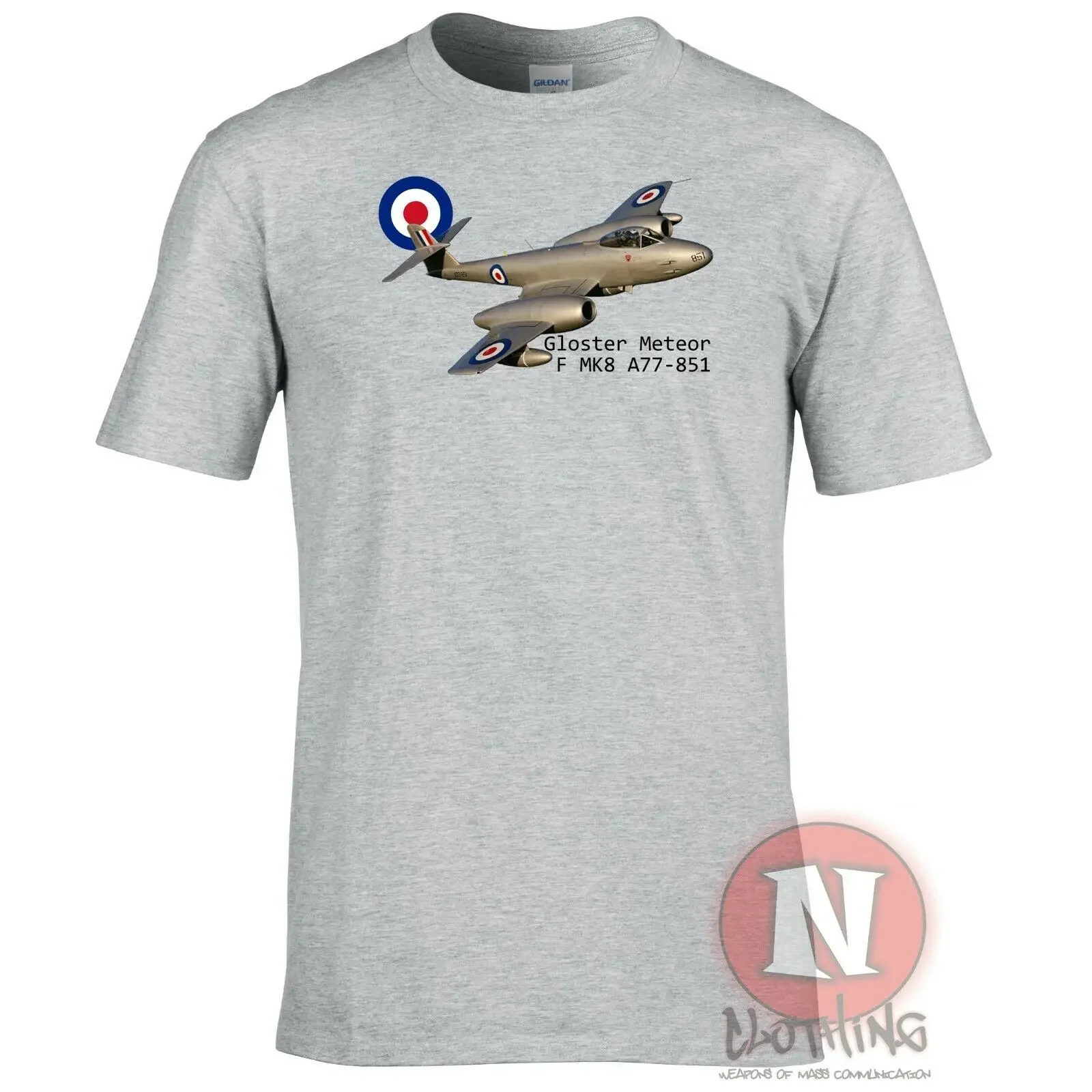 British RAF Gloster Meteor Jet Fighter Aircraft T Shirt. New 100% Cotton Short Sleeve O-Neck T-shirt Casual Mens Top