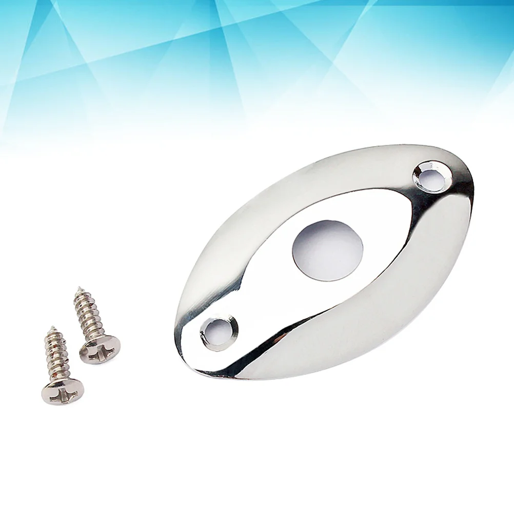 

Oval Guitar Jack Plate 1/4 Inch Curved Guitar Pickup Output Jack Socket Plate Metal Jack Plate With Screws for Electric Guitar B