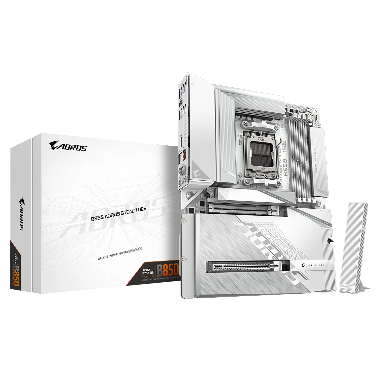B850 AORUS Stealth Ice Motherboard WIFI7 ATX Desktop Gaming Motherboard AMD B850 DDR5 Memory PCIe 5.0 M.2 SSD with WIF