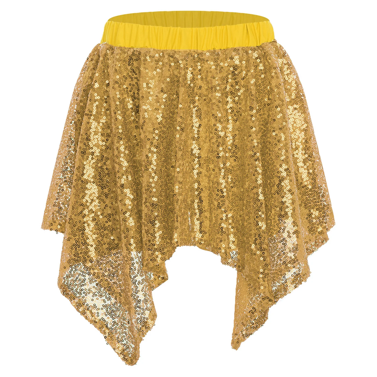 Jupes de danse Hip Hop pour filles, Costume de danse Jazz, paillettes brillantes, ourlet irrégulier, bas de danse de rue pour spectacle sur scène