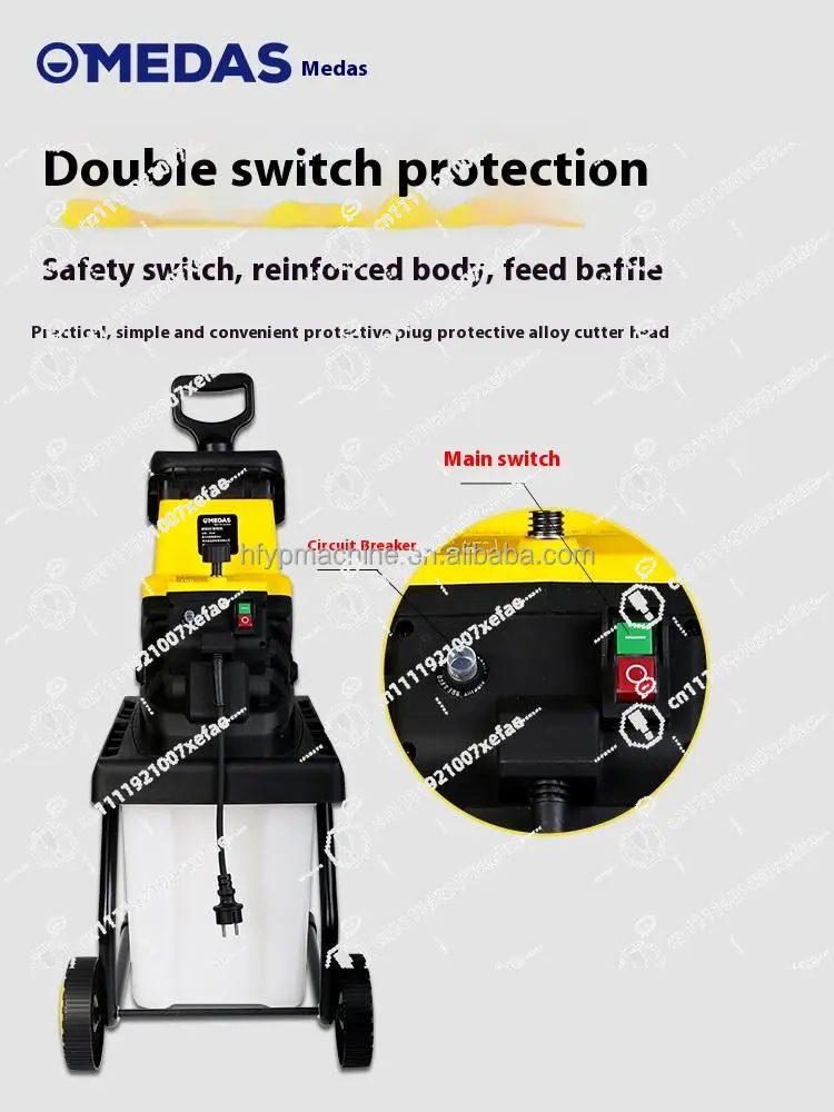 Wood Shredder, Small Branch Shredder, Household Farm, Home Garden, Orchard Branch Shredder, Fruit Tree Wood Shredder