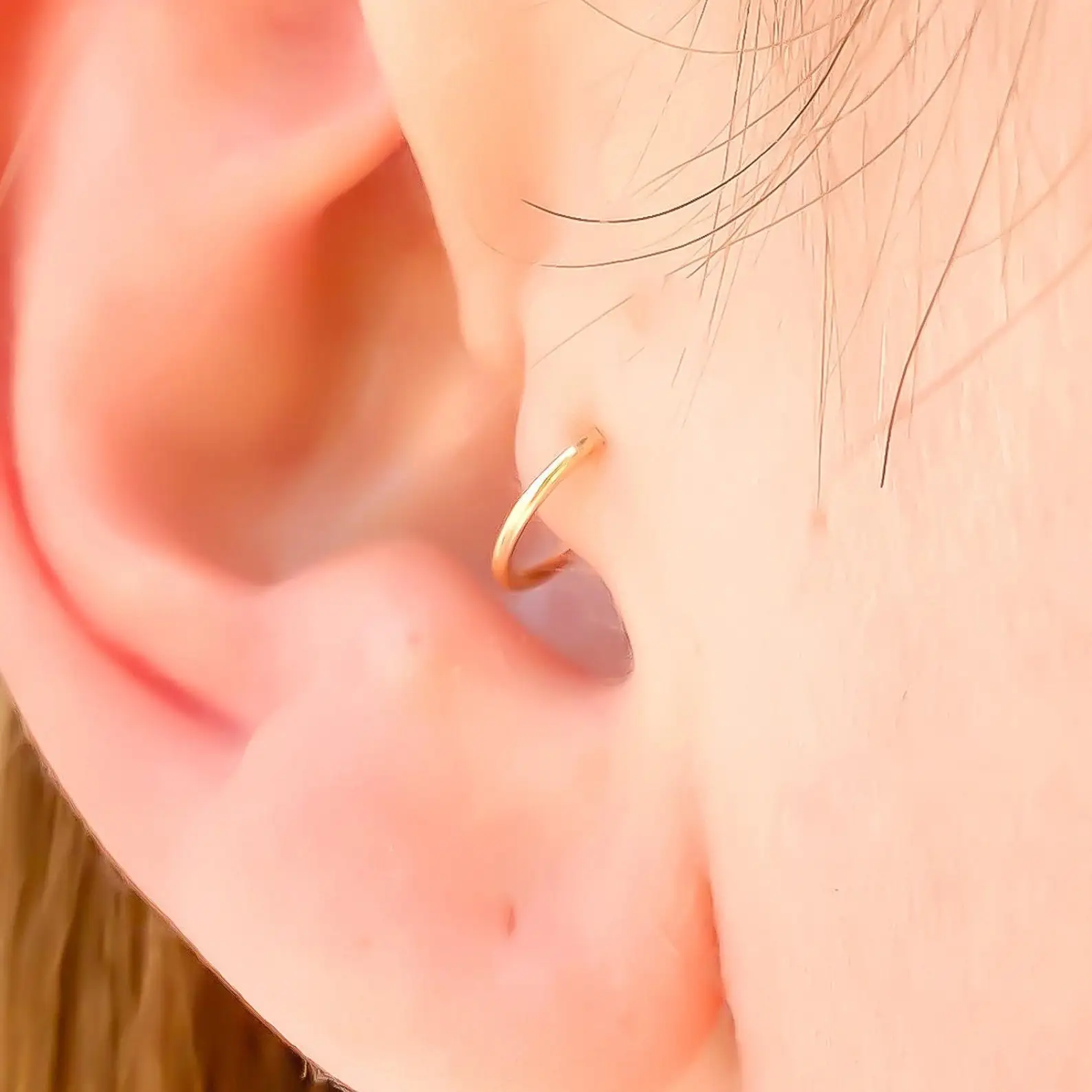 14K Gold Filled Tragus Hoop Earring Tiny Cartilage Hoop Earrings Tarnish Resistant Jewelry Waterproof Gift for Women