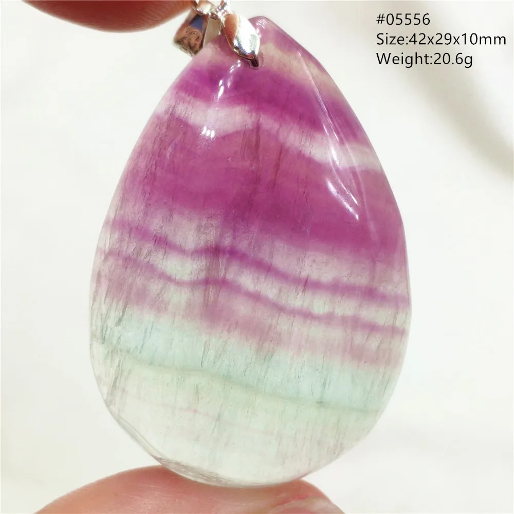 Natural Blue Fluorite Quartz Pendant Necklace Jewelry Water Drop Blue Red Fluorite Crystal Rainbow For Woman Men AAAAA