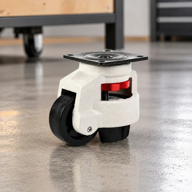 Industrial-Grade 500KG Load Capacity Casters Featuring Flat Base and Adjustable Leveling Mechanism