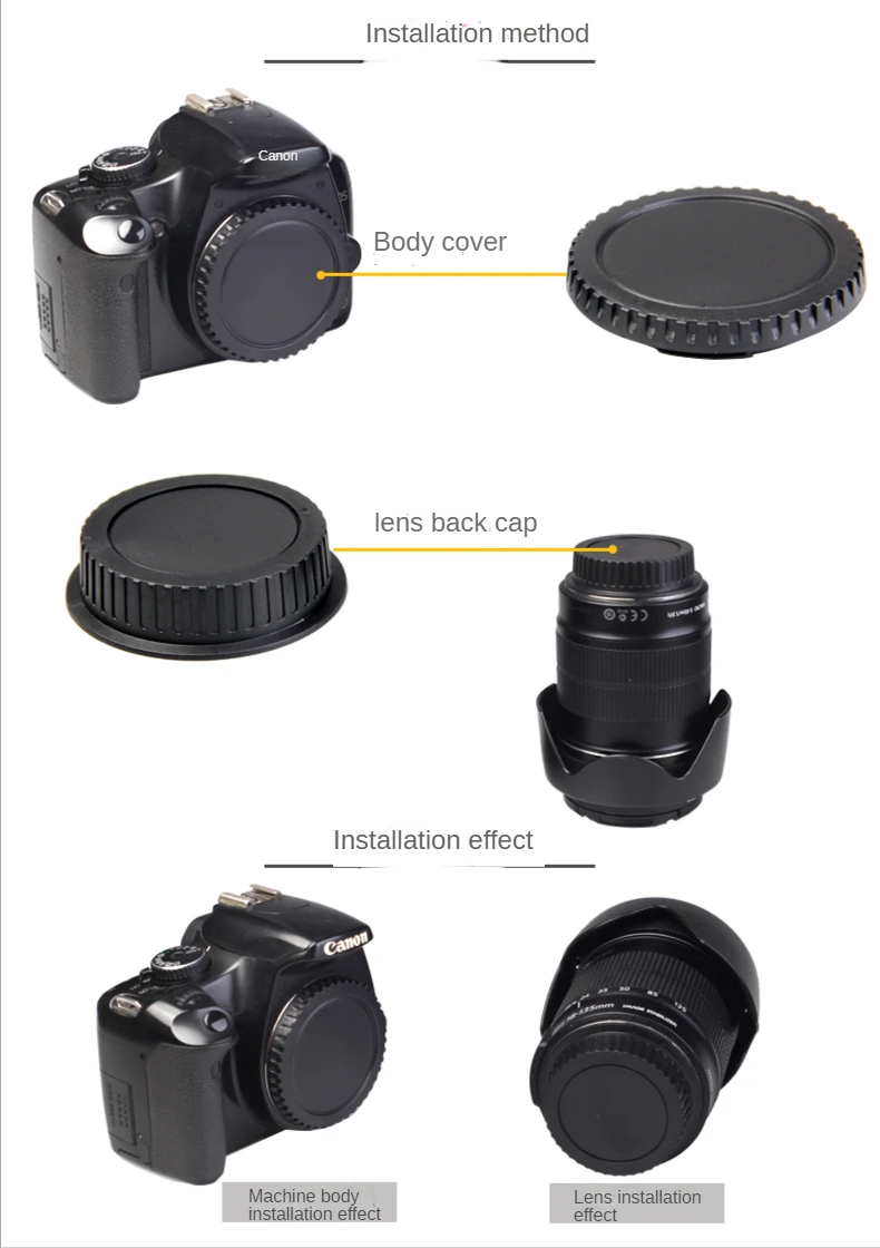 Rear Lens Cap Cover and Camera Body Cap For Canon EOS M /M2 / M3 / M5 / M6 / M6Ⅱ/ M10/ M50 / M50Ⅱ/ M100 / M200