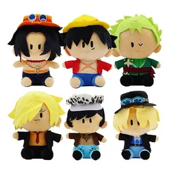 Anime Plush One Piece Luffy Toy Cartoon Character Sabo Sanji Trafalgar Law Zoro Ace Cute Stuffed Doll Kawaii Kids Christmas Gift