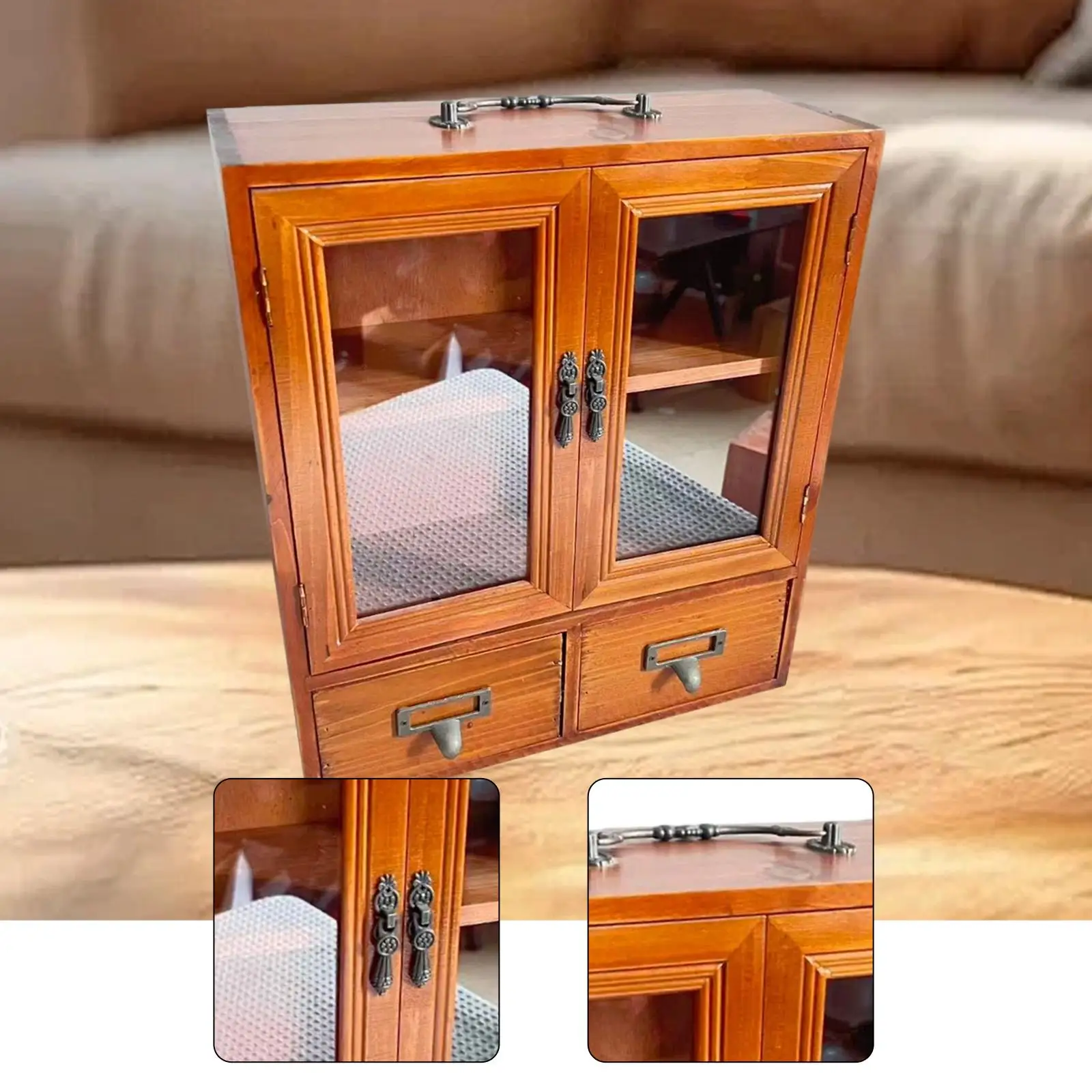 Desktop Organizer Drawer Retro Storage Cabinet Tabletop Storage Drawer for Letters