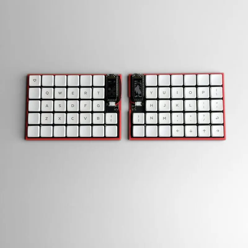 ワイヤレス スプリットキーボード 64キー Bluetooth ロープロファイル