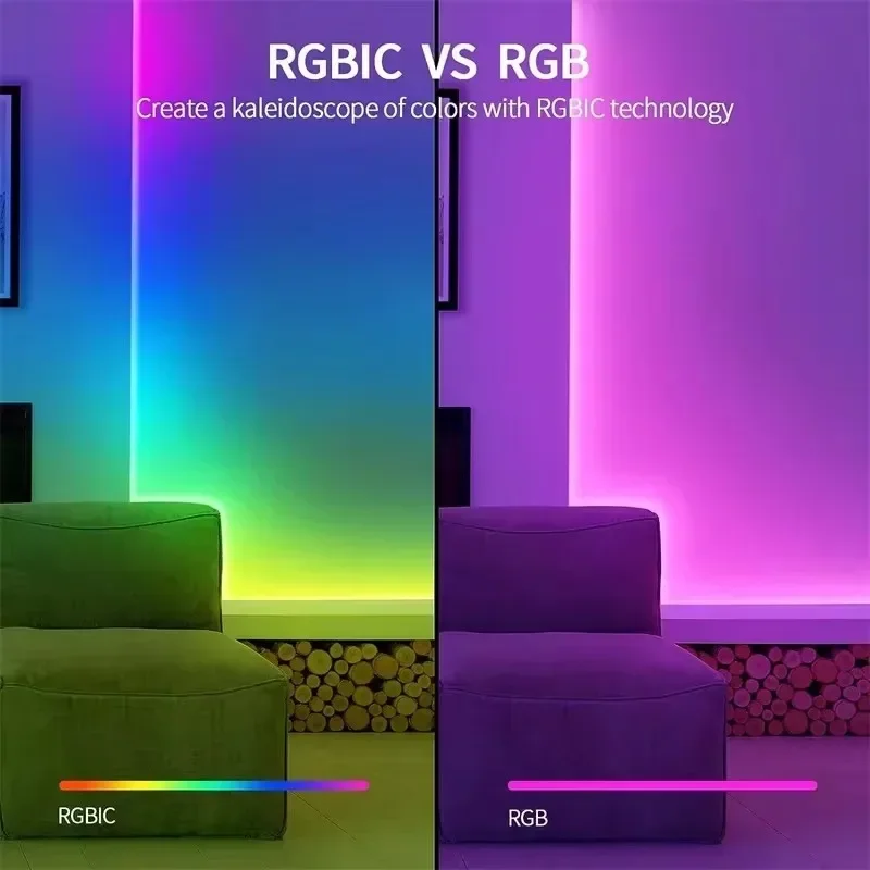 RGBIC Neonlichtstreifen DIY Form LED-Streifen Licht Bluetooth APP-Steuerung Sound Pickup Lichtstreifen für Urlaubsdekorationen