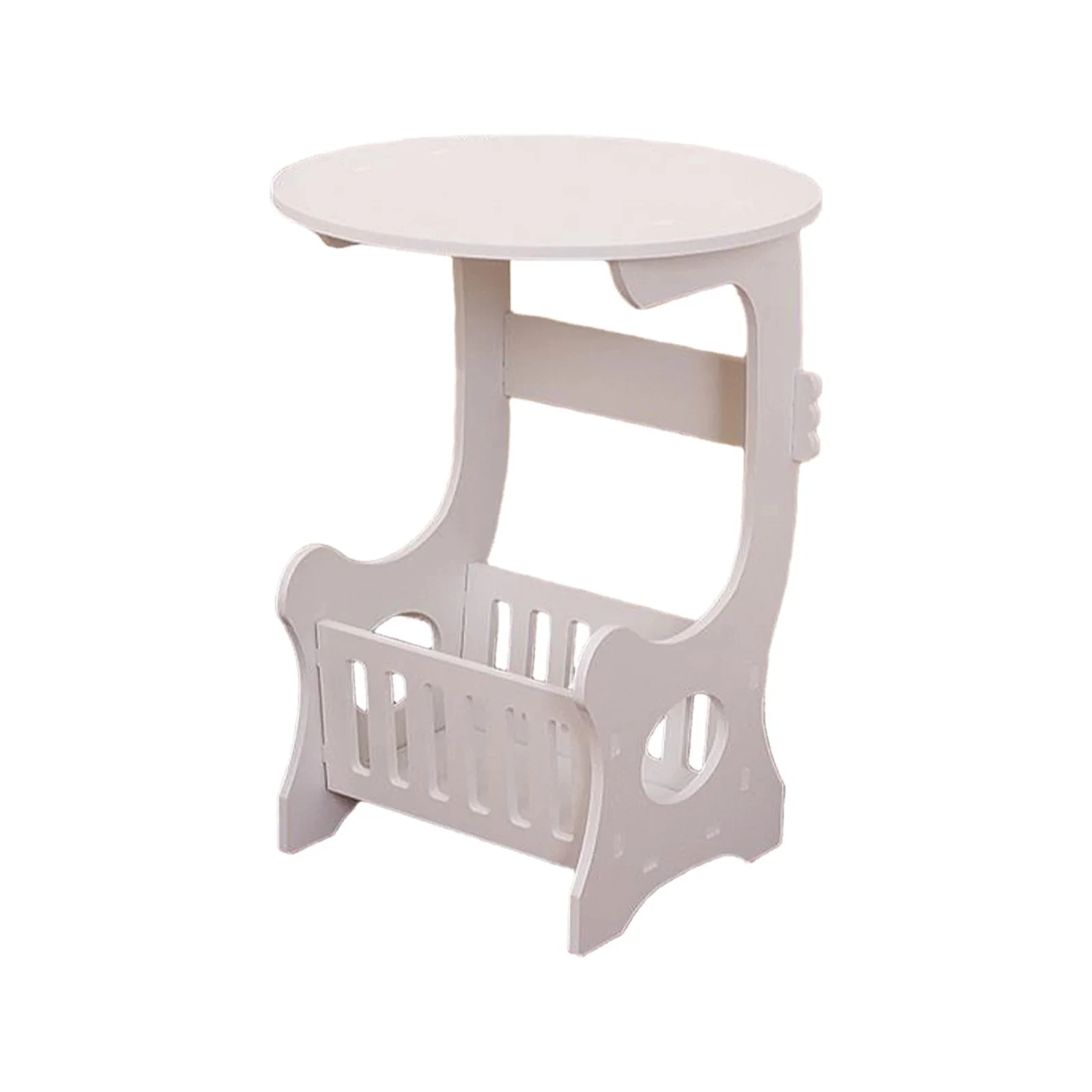 Creative Wooden Bedside Table Small Apartments Bedhead Cabinet Household Bedroom Nightstands Living Room Solid Color Round Table image 5