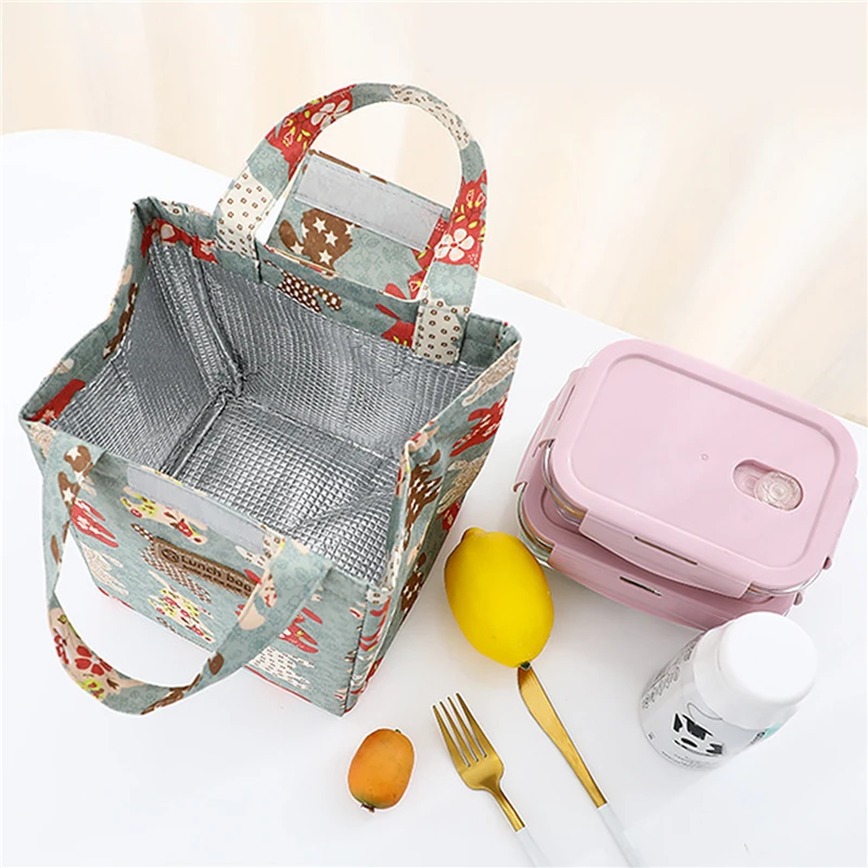 Lunch Bag Fashion Ctue Cat Multicolor Cooler Bags Women Waterpr Hand Pack Thermal Breakfast Box Portable Picnic Travel