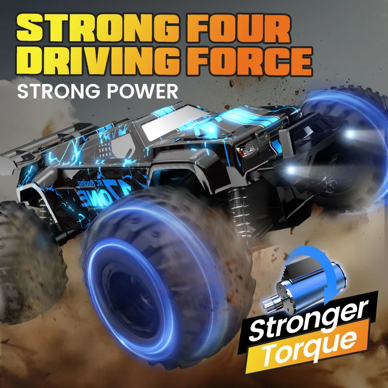 รถทางวิบากปีนเขาพร้อมรีโมทคอนโทรล1:14พร้อมไฟ LED รถแข่งดริฟท์ความเร็วสูง20กม./ชม. รถของเล่นสำหรับเด็ก