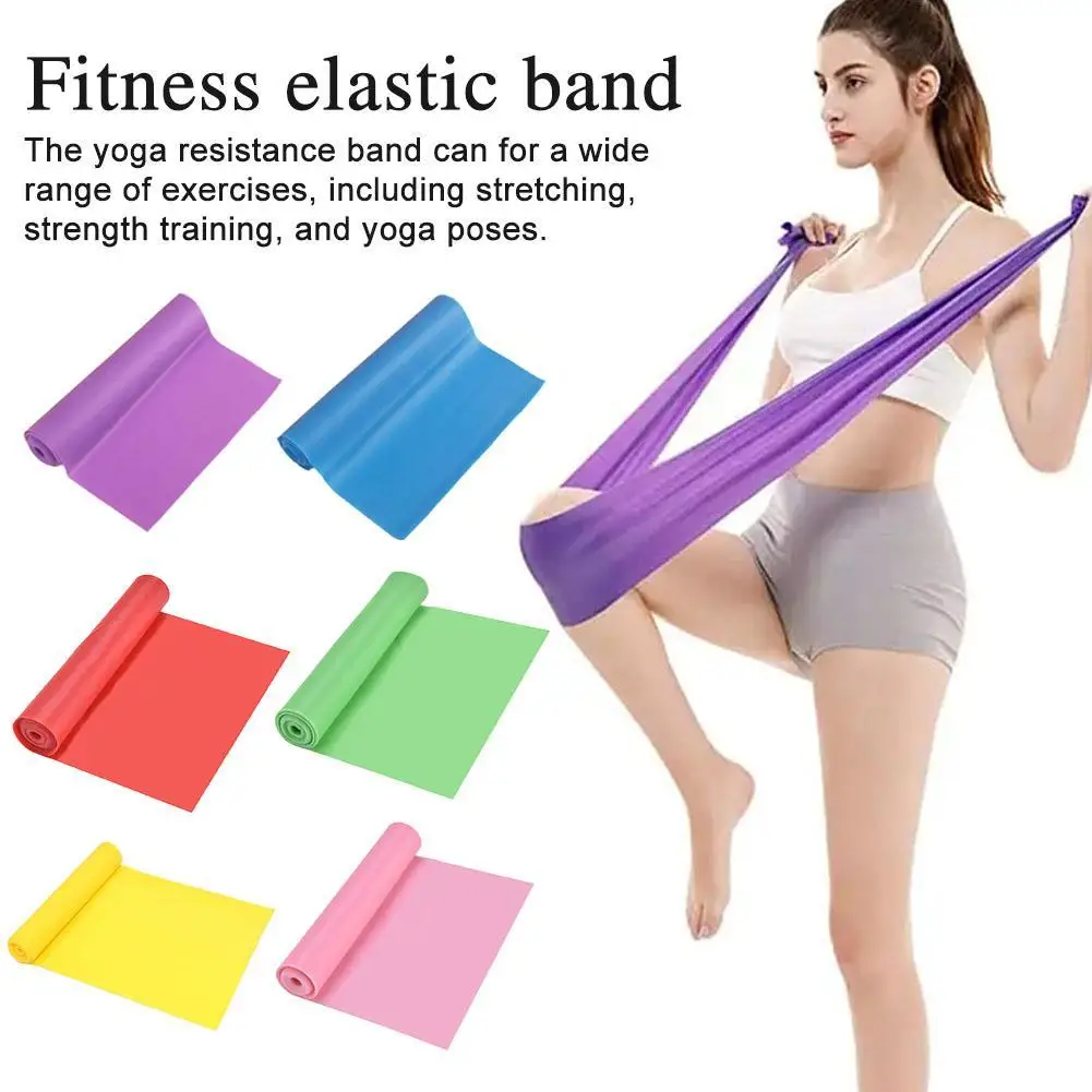 Yoga Pilates Resistance Band Long Training Stretch Bands For Physical Therapy Lower Body Home Strength Elastic Exercise Bands