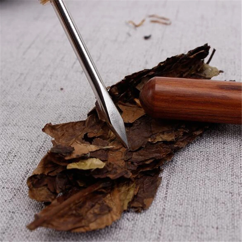 Sandalwood Tea Knife Needle Pick With Wood Handle Puer Tea Tools Cone Needle Breaking Prying Tea Brick Professional Tool