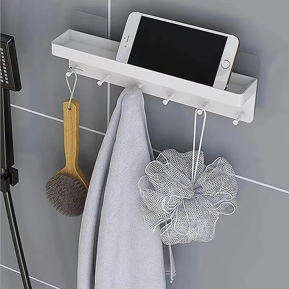 Decorative Key Rack and Mail Organizer with 6 Key Hooks Key Holder Wall Mounted with Shelf for Living Room Enterway