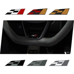 Insignia de diseño de bandera de carreras 3D, calcomanía de volante de coche, emblema adhesivo para SEAT Ibiza Leon FR 300 Ateca Exeo Alhambra Tarraco Exeo