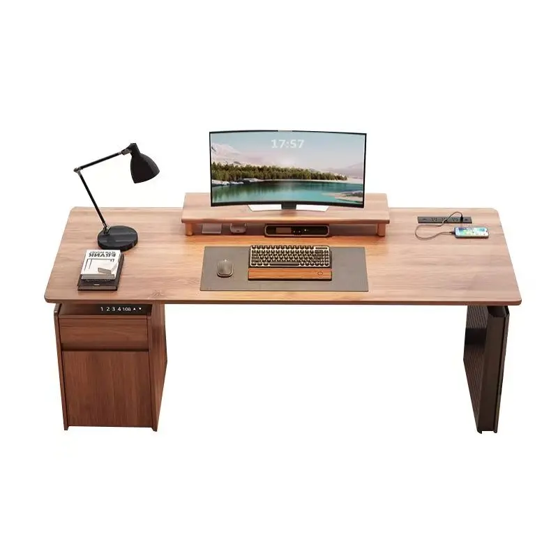 Minimalist Style Solid Wood Smart Standing Desk with Frame Sturdy Durable Electric Height Adjustment Easy Use
