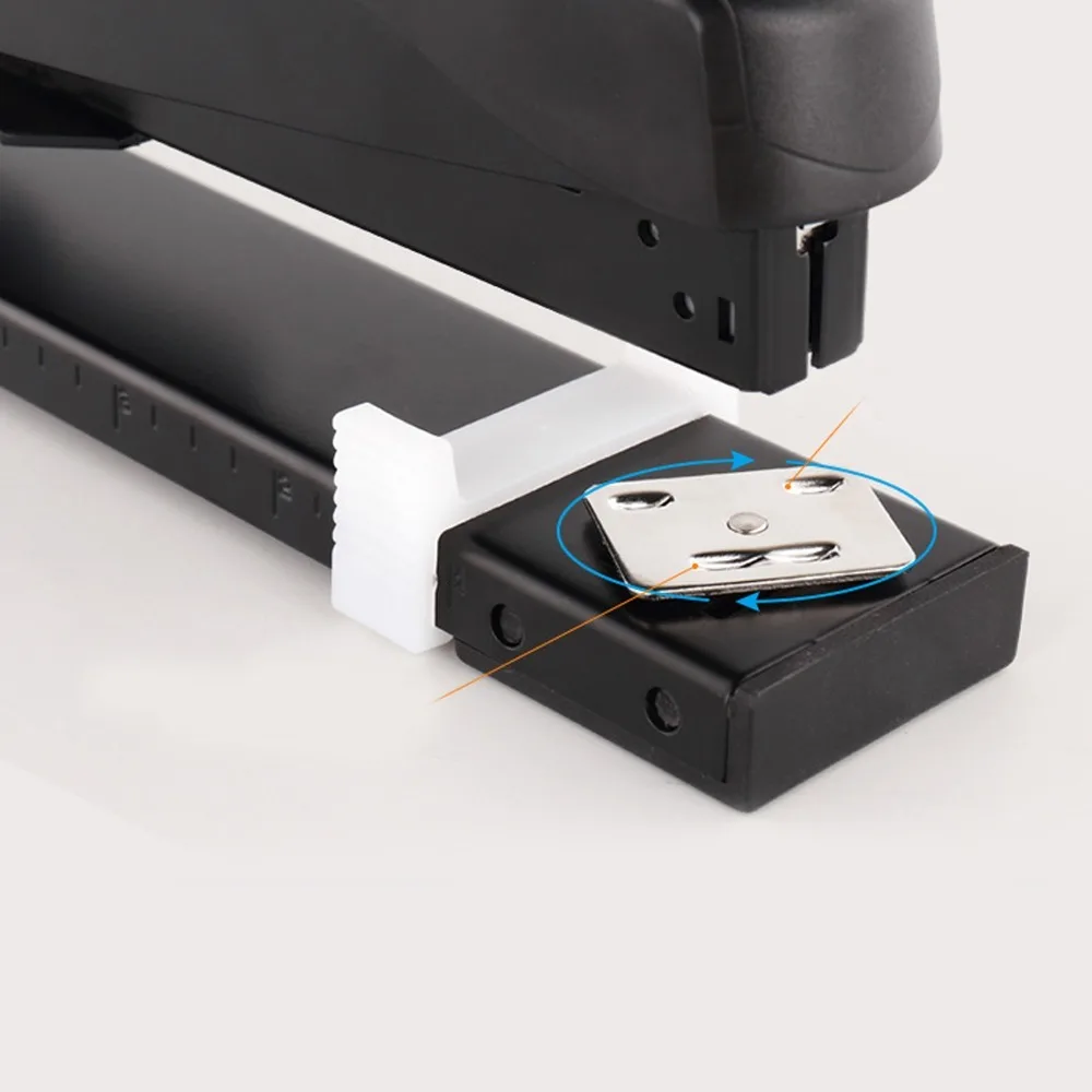 20 Sheets Metal Body Long Reach Stapler Adjustable Throat 20 Sheet Capacity Booklet Stapler Black Full Strip Paper Binder