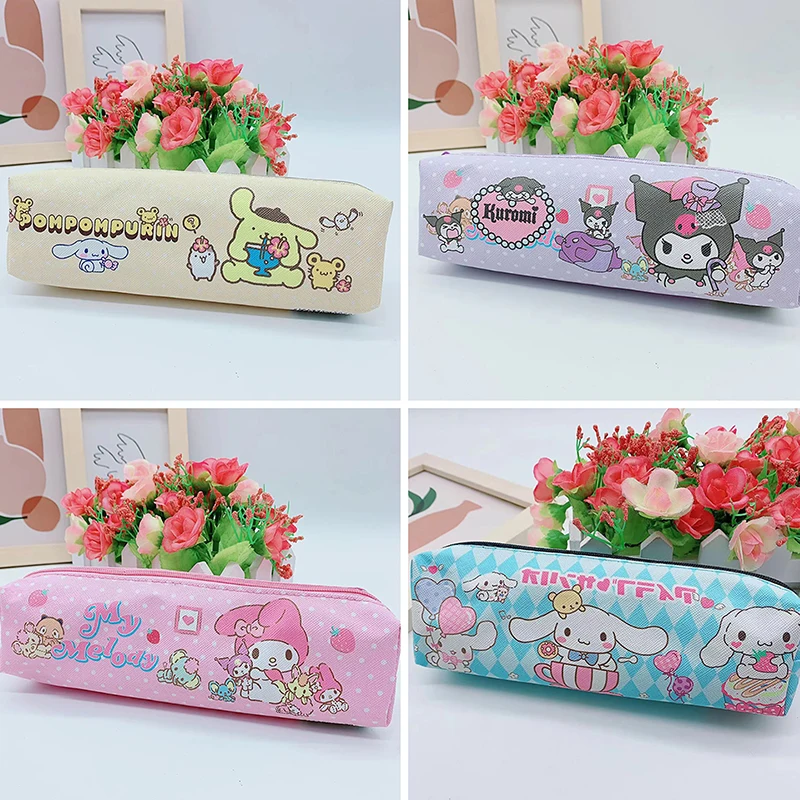 Kawaii Cinnamoroll Kuromi My Melody Sanrio tempat pensil pena tas penyimpanan kosmetik lucu perlengkapan siswa hadiah alat tulis