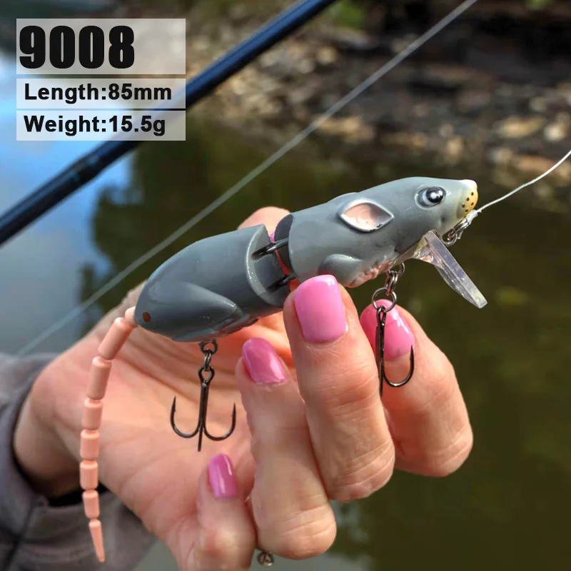 15g 85mm Topwater rat wakebait Multi-section Mouse Lure Artificial Bait  Rat Minnow Lure Wobbler Fishing Pesca bass lures