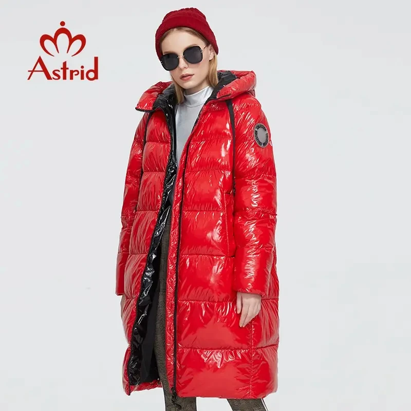 Astrid 2023 New Winter parka Women\'s coat women Jacket long warm Bright fabric fashion hooded large sizes female clothing 8675