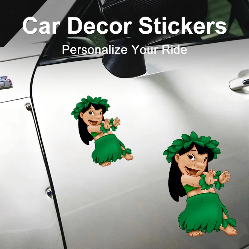 

Disney Lilo & Stitch Car Stickers Waterproof Decals for Car Body Door Triangle Window Creative Beauty Stickers