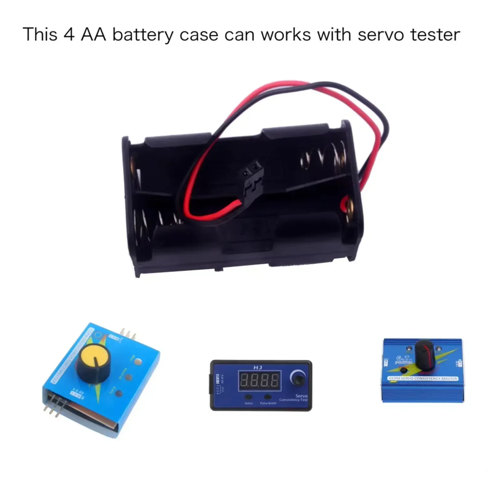 

5Pcs 4-Cell AA Battery Holder Case Double Layer With 2Pin JR Connector For RC Servo Tester 6V Output