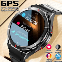 New Outdoor Built-in GPS Smart Watch Men 1.43'' AMOLED Display Compass 3ATM Waterproof Swimming Grade Bluetooth Call Smartwatch