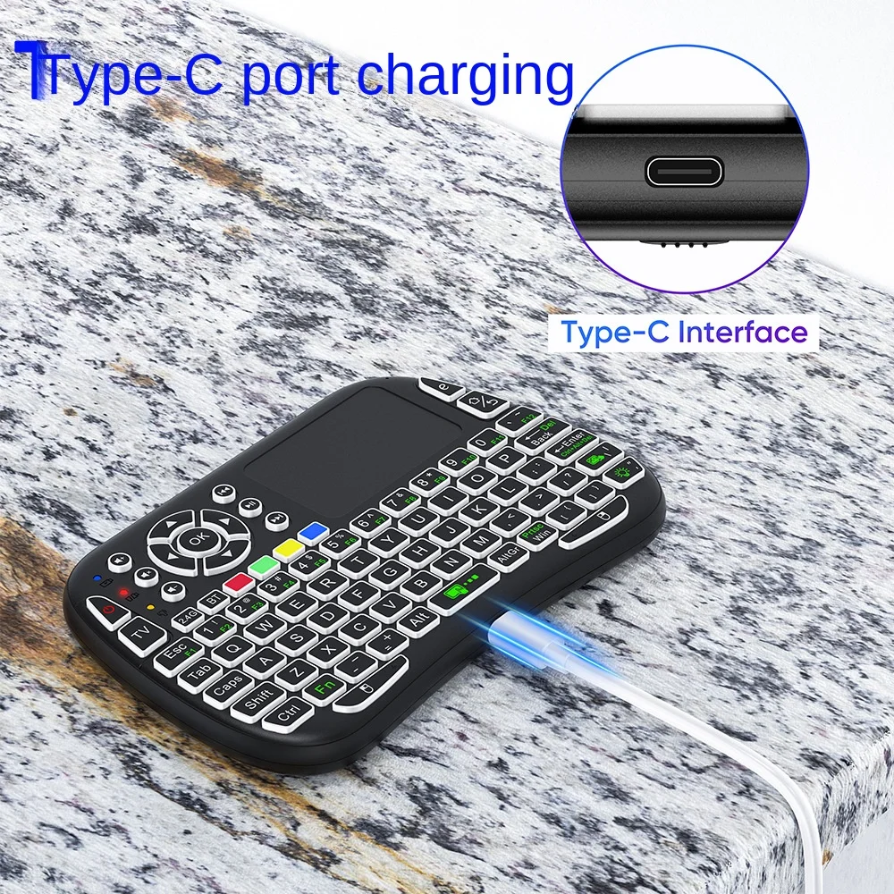 Dual-Mode Bluetooth 5.2 Wireless 24G Mini Keyboard Smart Key Mouse TV Set-Top Box HTPC Laptop PC