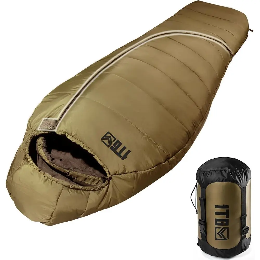 

Ultralight 3-4 Season Winter Sleeping Bag, Adjustable Hood, Suitable for Adults, 25-36°F Cold Weather Camping