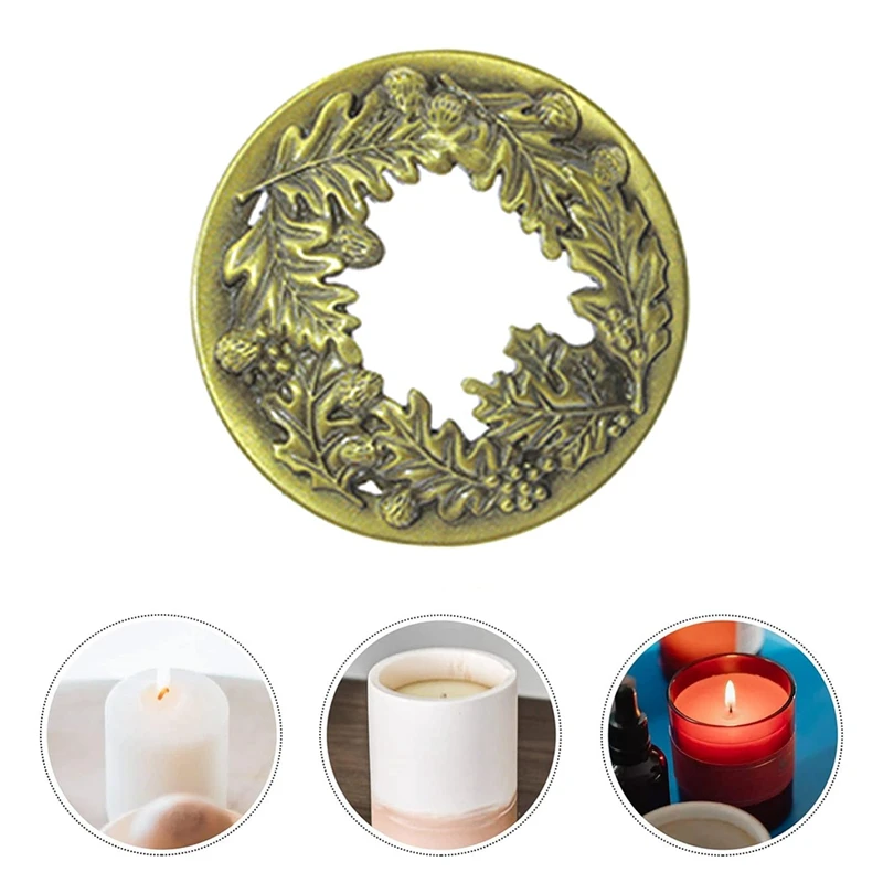 Help Jar Candles Melt Evenly Leaf Aromatherapy Smart Cover Candles Gifts For Women, 7.8Cm Bronze