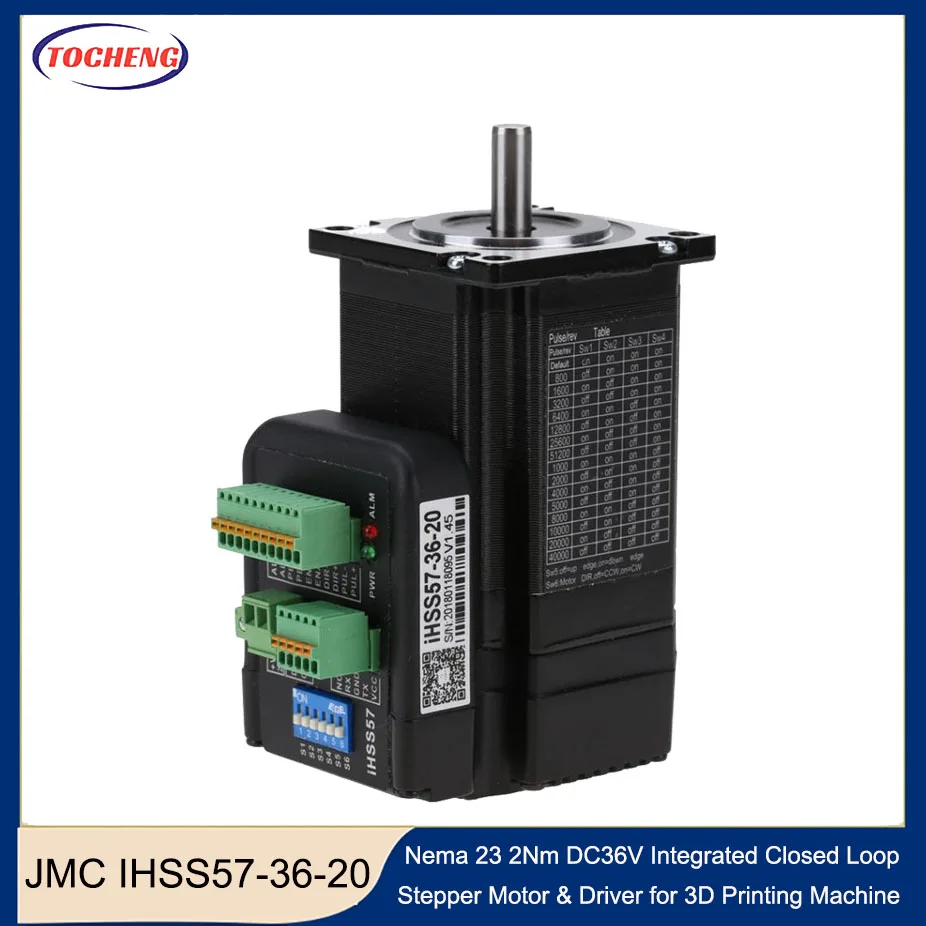 

JMC Original Nema 23 2Nm DC36V Integrated Closed Loop Stepper Motor & Driver for 3D Printing Machine Kits IHSS57-36-20