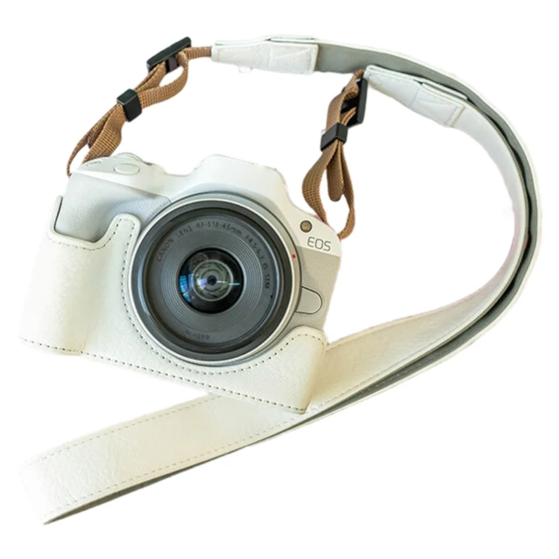 

【БЫСТРАЯ ПРОДАЖА】Защитный чехол для фотоаппарата Canon R50/100 с плечевым ремнем, миниатюрный чехол для зеркальной камеры R50/100, с рисунком под кожу личи, из полиуретана