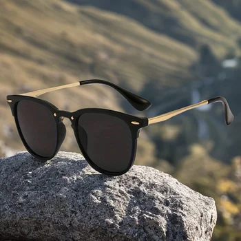 Moda olho de gato armação de metal óculos de sol feminino marca desginer óculos de sol preto rebite cateye feminino tons uv400