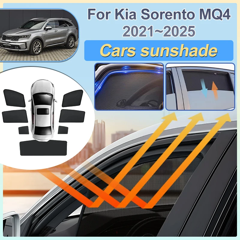 

Для Kia Sorento 2021-2025 MQ4: Аксессуары, магнитные сетчатые солнцезащитные шторки на лобовое стекло, автомобильные аксессуары